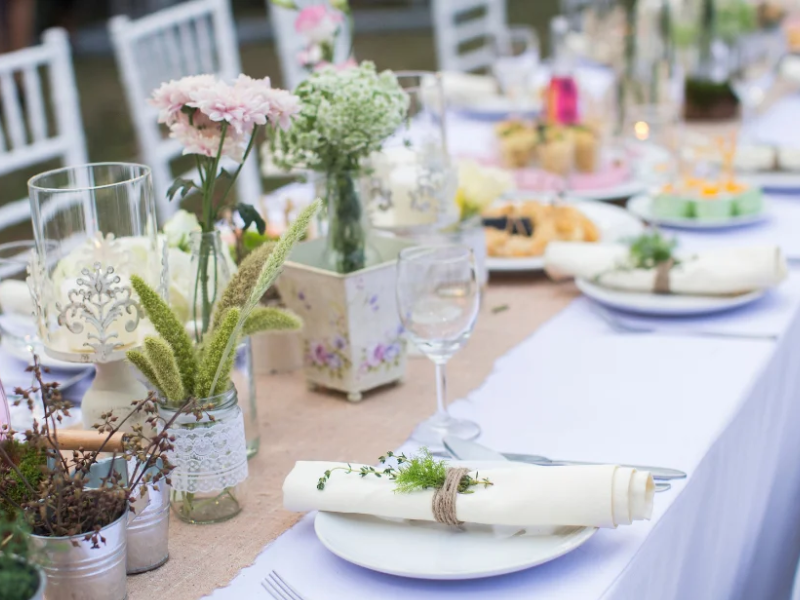 An image showing a catering setup with Mexican dishes for a special event.