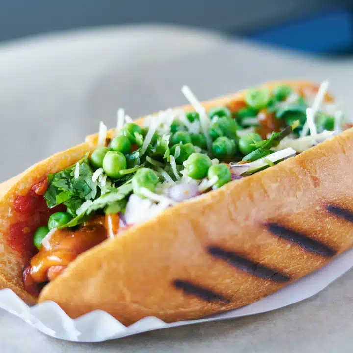 tasty vegan meatless hot dog