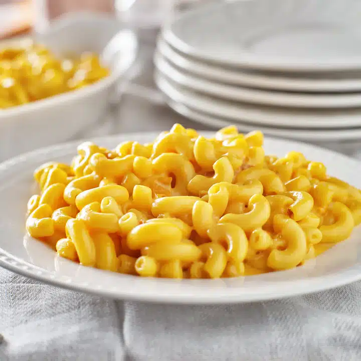 tasty mac and cheese on plate